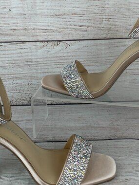 Betsey Johnson Blue Dani Open Toe Heels Blush Champagne